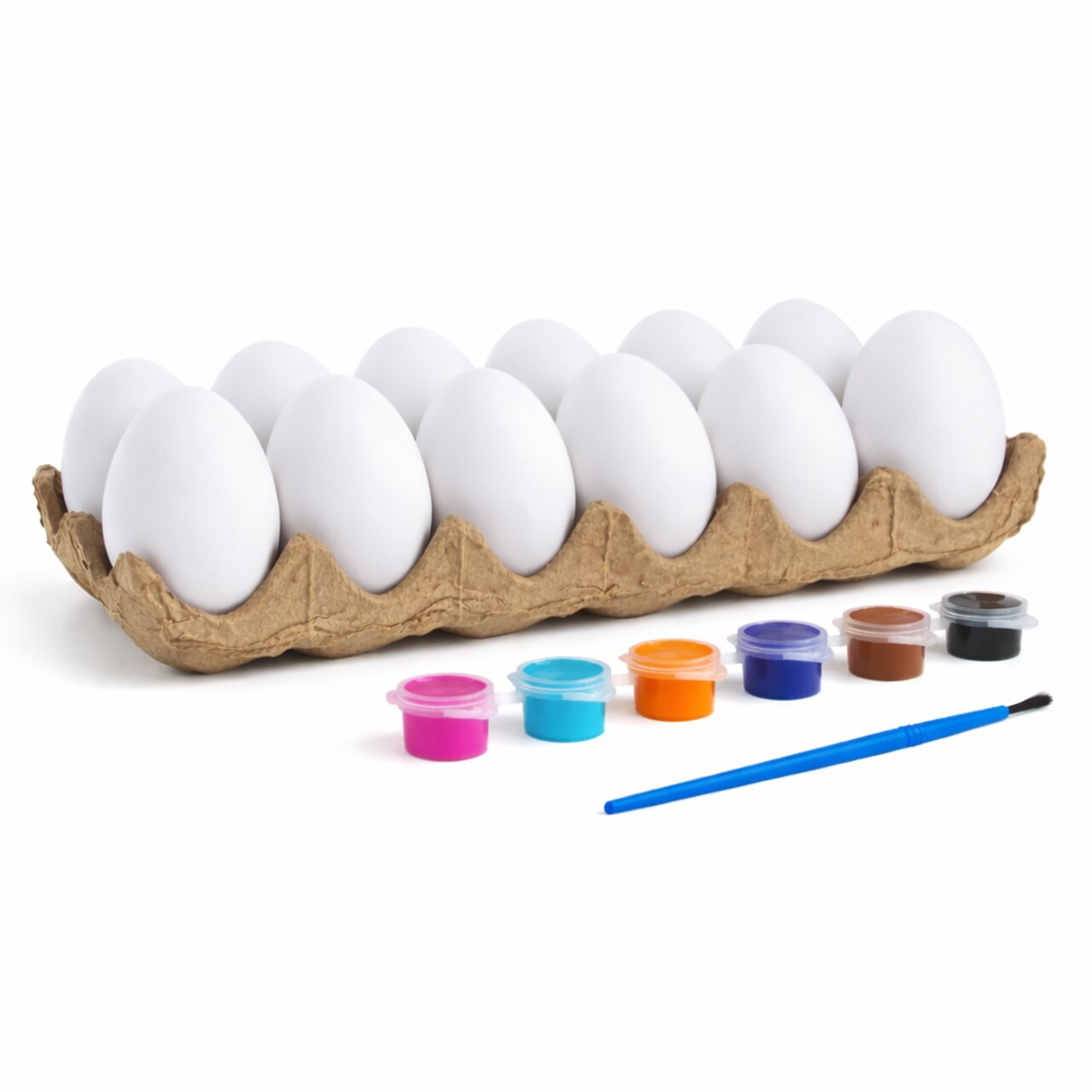Easter Egg Painting Kit White Blank Plastic Eggs with Paints & Brush DIY Decorating